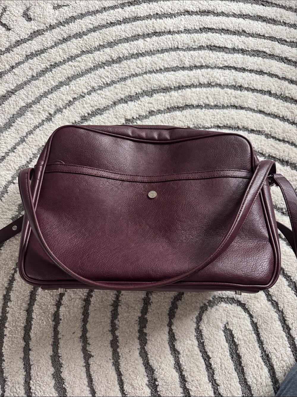 Leather Bag in Deep Burgundy - Stylish Everyday Carry View 4